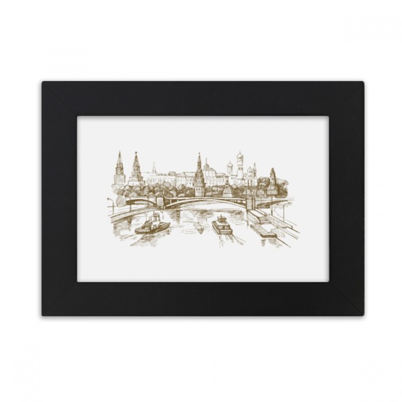 River Bridge Landmark Sketch Desktop Photo Frame Ornaments Picture Art Painting