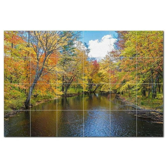 River Ceramic Tile Mural Kitchen Backsplash Bathroom Shower, 401439-L64