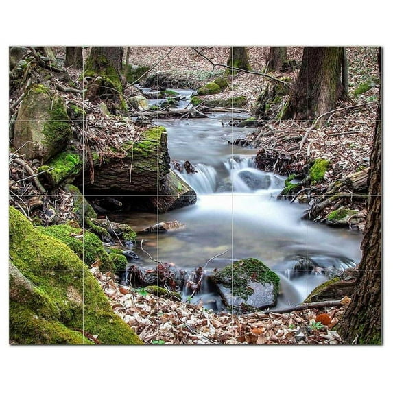River Ceramic Tile Mural Kitchen Backsplash Bathroom Shower, 401451-M54