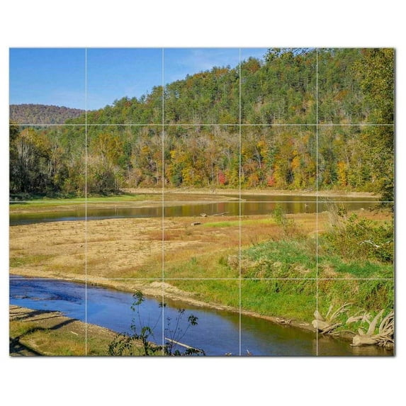 River Ceramic Tile Mural Kitchen Backsplash Bathroom Shower, 401456-L54