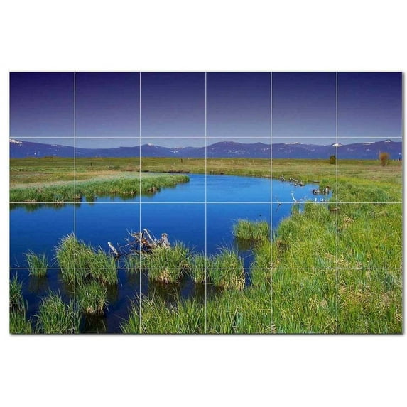 River Ceramic Tile Mural Kitchen Backsplash Bathroom Shower, 401460-XL64