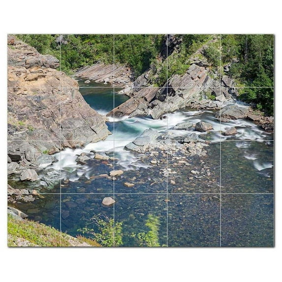 River Ceramic Tile Mural Kitchen Backsplash Bathroom Shower, 401471-M54