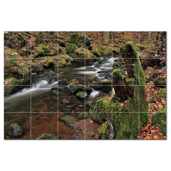 River Ceramic Tile Mural Kitchen Backsplash Bathroom Shower, 401472-M64