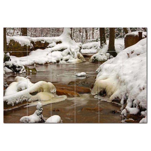 River Ceramic Tile Mural Kitchen Backsplash Bathroom Shower, 401486-L64