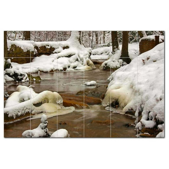 River Ceramic Tile Mural Kitchen Backsplash Bathroom Shower, 401486-S64