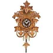 River City Cuckoo 2032Q-08 Quartz Clock with Hand-carved Vines & Leaves - Cuckoo Chime - 7.5 Inches Tall