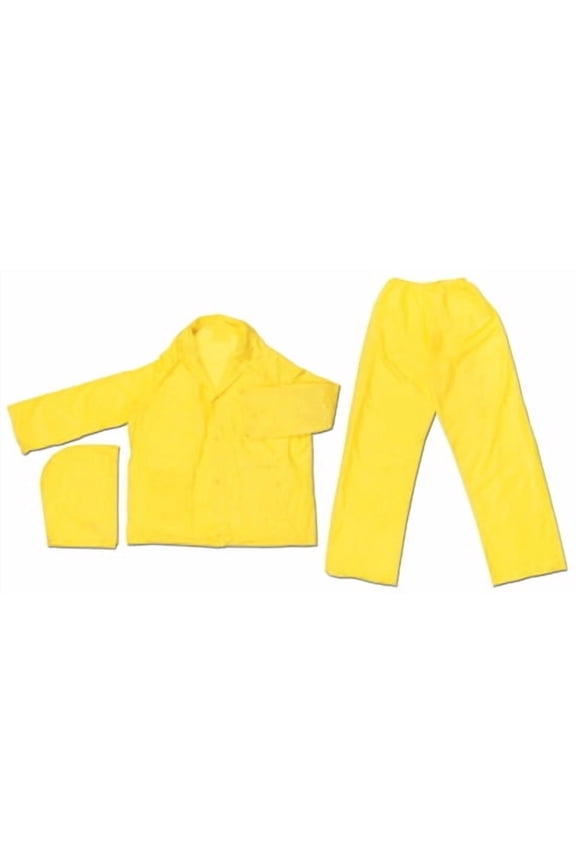 River City Garments(R) Medium Yellow Zodiac .10 mm PVC Disposable 3 Piece Rain Suit (Includes Jacket With Front Snap Closure, Detached Hood And No Fly Bib Pants)