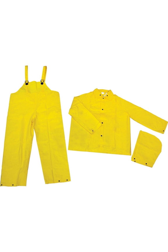 Three-piece Rainsuit - Recommended for: Agriculture, Construction, Transportation, Sanitation, Carpentry, Landscaping - Extra Large Size - | Bundle of 2 Each