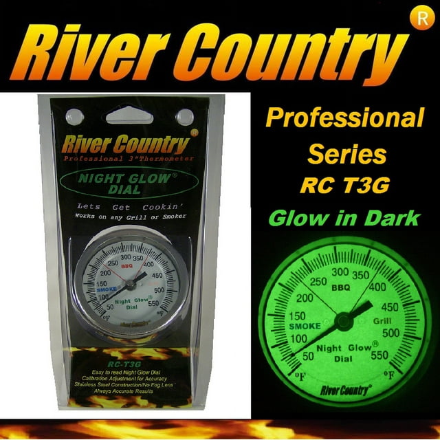 River Country 3" 'Night Glow' (RC-T3G) Premium BBQ, Grill, Smoker Thermometer