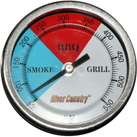 4" dial River Country Adjustable BBQ, Grill, Smoker Thermometer (50 to 550 F)