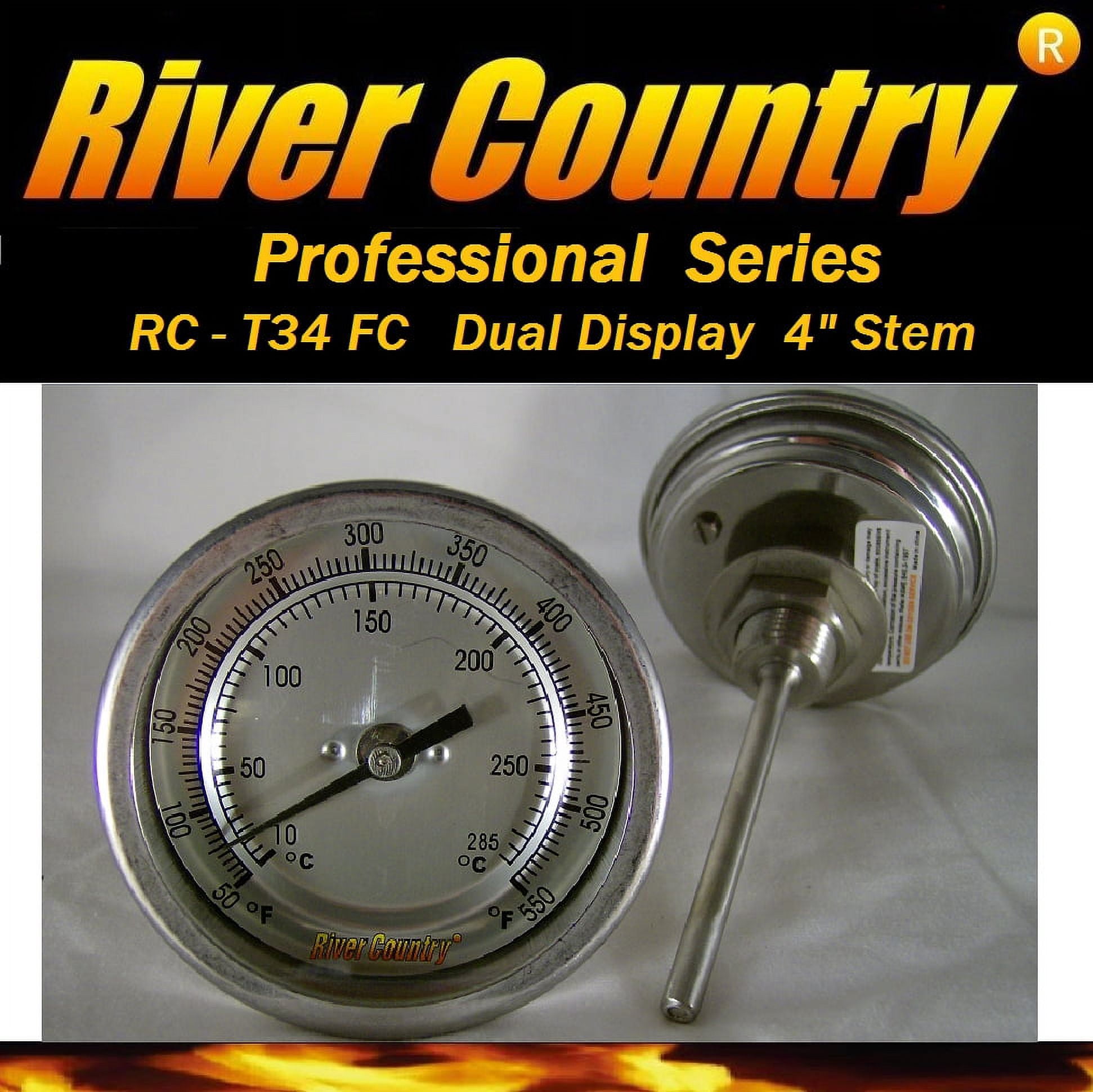 River Country Dual Dispaly (RCT34FC) Adjustable BBQ Grill & Smoker Thermometer