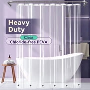 Yiannan Heavy Duty PEVA Shower Curtain Liner, Waterproof, with Magnets, Clear, 72"x72"