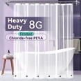 thumbnail image 1 of Yiannan 8G Heavy Duty PEVA Shower Curtain Liner, Waterproof with Magnets, Frost, 72"x72", 1 of 7
