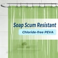 thumbnail image 1 of Yiannan Clear Green PEVA Shower Curtain Liner, Rustproof Grommets, Waterproof, 3 Magnets，71x72, 1 of 7