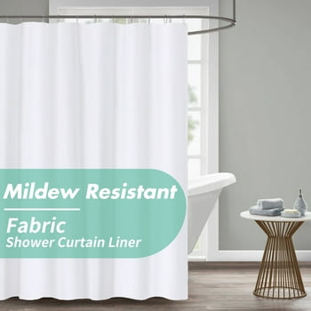 River Dream Fabric Shower Curtain Liner with Magnets 72 x 72 inches,White