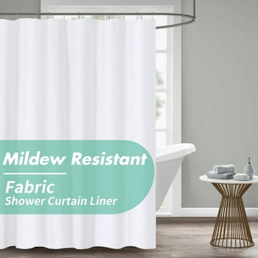River Dream Fabric Shower Curtain Liner with Magnets 72 x 72 inches,White