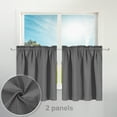 thumbnail image 1 of River Dream Waffle Kitchen Curtains Valance for Cafe 2 Panels, 36 Inch Short, 36"x30", Grey, 1 of 5