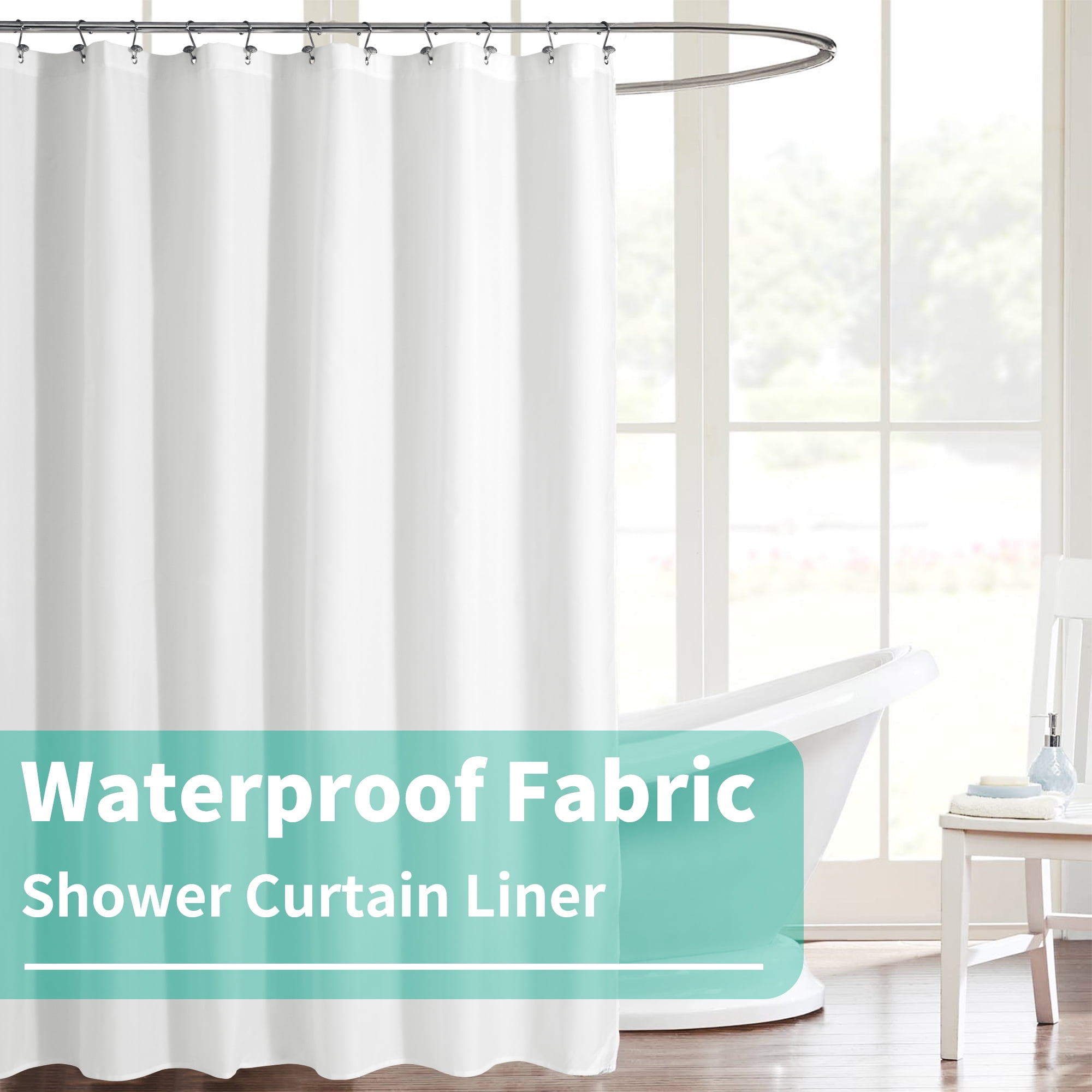 River Dream Waterproof Fabric Shower Curtain Liner with 3 Magnets ...