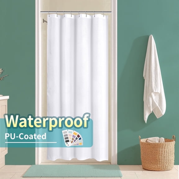 Yiannan Waterproof Fabric Shower Curtain Liner with 3 Magnets,Machine Washable,Mold Resitant,36x72inch