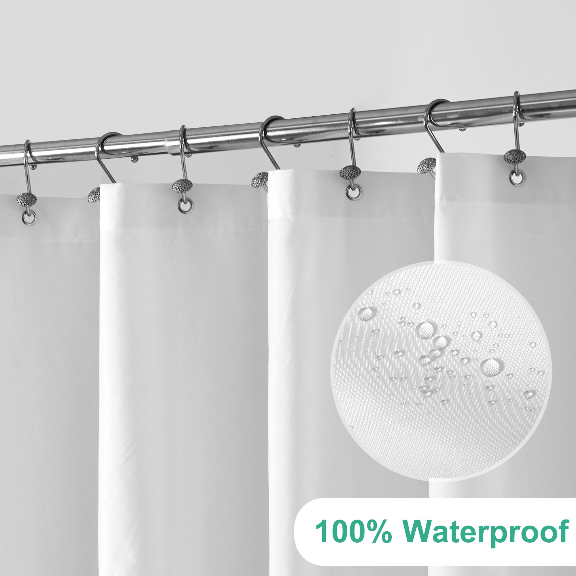River Dream Waterproof Fabric Shower Curtain Liner with 3 Magnets ...