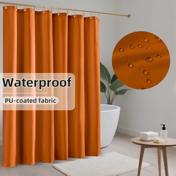Yiannan Waterproof Fabric Shower Curtain Liner with 3 Magnets,Machine Washable,Mold Resitant,72x72inch,Burnt Orange