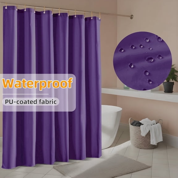 Yiannan Waterproof Fabric Shower Curtain Liner with 3 Magnets,Machine Washable,Mold Resitant,72x72inch,Purple