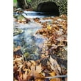 thumbnail image 1 of River Flowing Under Stone Bridge with Floating Autumn Coloured Leaves - Naoussa Greece Poster Print by Reynold Mainse, 24 x 38 - Large, 1 of 1