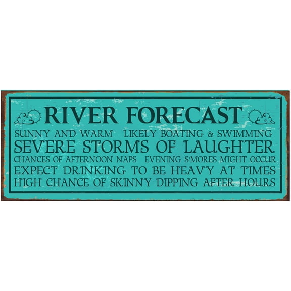River Forecast Metal Sign