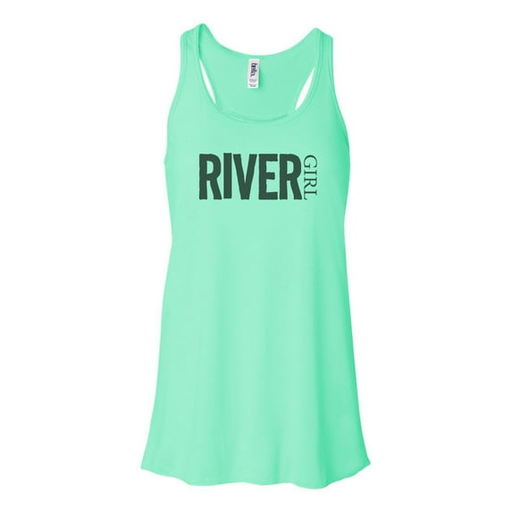 "River Girl, Racerback, Float Trip Tank Top, Soft Bella Canvas, Floating Tank, River Girl Shirt, Gift For Her, Floating Racerback, Water Girl, Mint , MEDIUM"