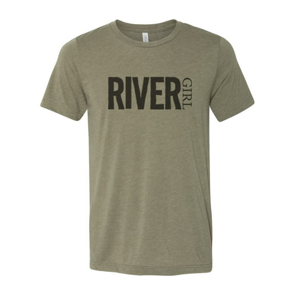 "River Girl Shirt, River Girl, Float Trip Tee, Kayak Shirt, River Lover, Gift For Her, Mom Shirt, Canoe Apparel, Women's Fishing Shirt, River, Heather Olive, MEDIUM"