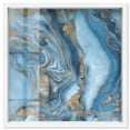 thumbnail image 1 of River Gold Shadowbox Print Blue Abstract Art by Art Remedy, White Frame, 40 x 40, 1 of 7