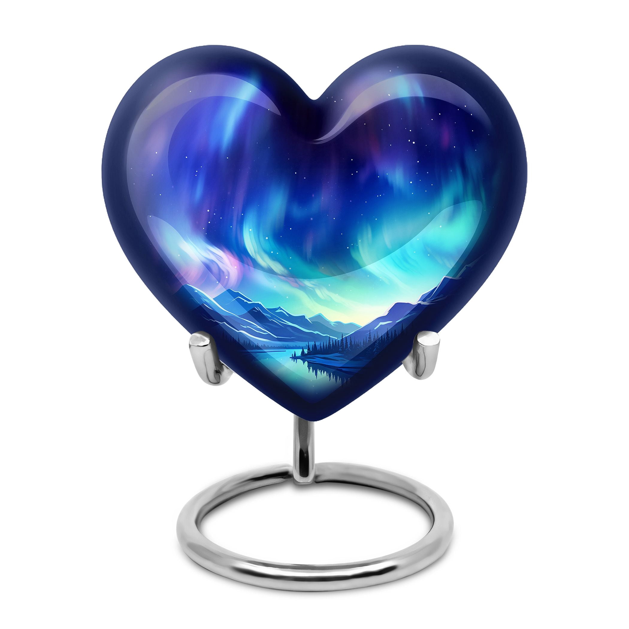 River Heart Urns For Human Ashes Keepsake - Urns For Human Ashes Adult Female Mom - Cremation Urn For Adults - Mini Urns For Ashes Heart - Urn For Ashes For Men - Remains Urn (Size - 3inch, 1pcs)