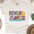thumbnail image 1 of River Junkie T-Shirt, Colorful Summer River Graphic Tee for Outdoor Lovers, Natural, Size 4XL, 1 of 6