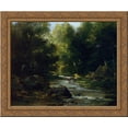 thumbnail image 1 of River Landscape 23x20 Gold Ornate Wood Framed Canvas Art by Courbet, Gustave, 1 of 2