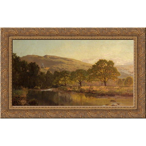 River Landscape 24x16 Gold Ornate Wood Framed Canvas Art by David Bates