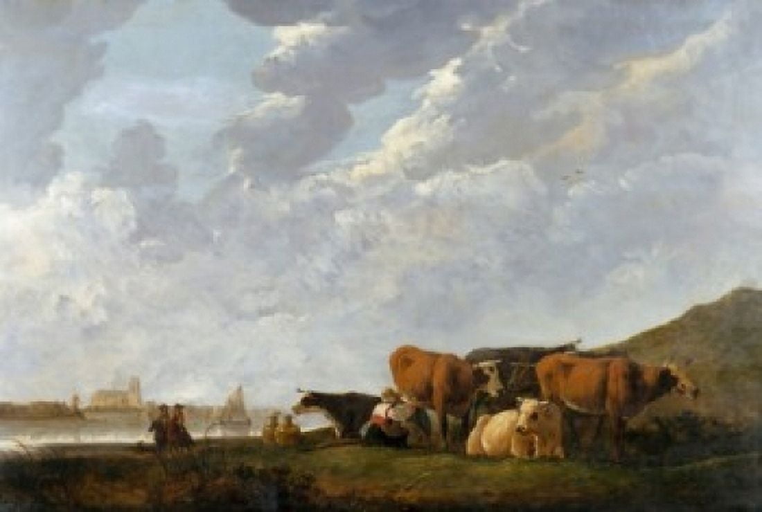 River Landscape Near Dordrecht Cuyp Aelbert (1620-1691Dutch) Canvas Art - Aelbert Cuyp (24 x 36)