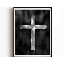 Cross, Bible Art Christian Modern Wall Art Boho Watercolor Art Scripture Christian Gifts Minimalist Men Christ Print Wall Art, Modern Wall Decor, 8x12 UNFRAMED