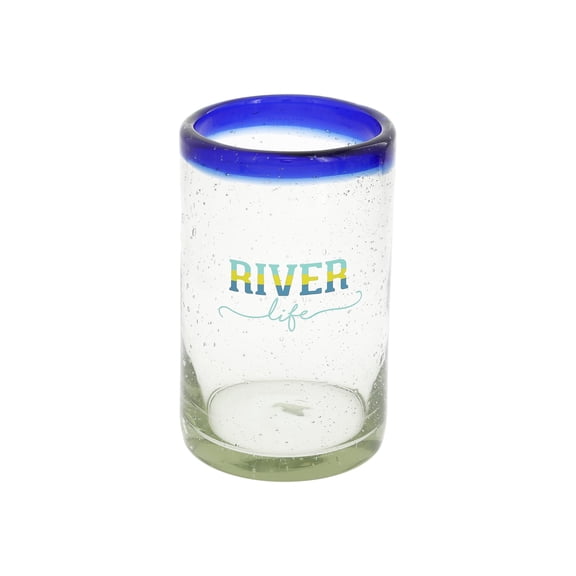 Pavilion Gift Company - River Life - 17oz Waterfront Outdoors Pint Glass Cabin Decor Kitchen Drinkware Cup Glassware
