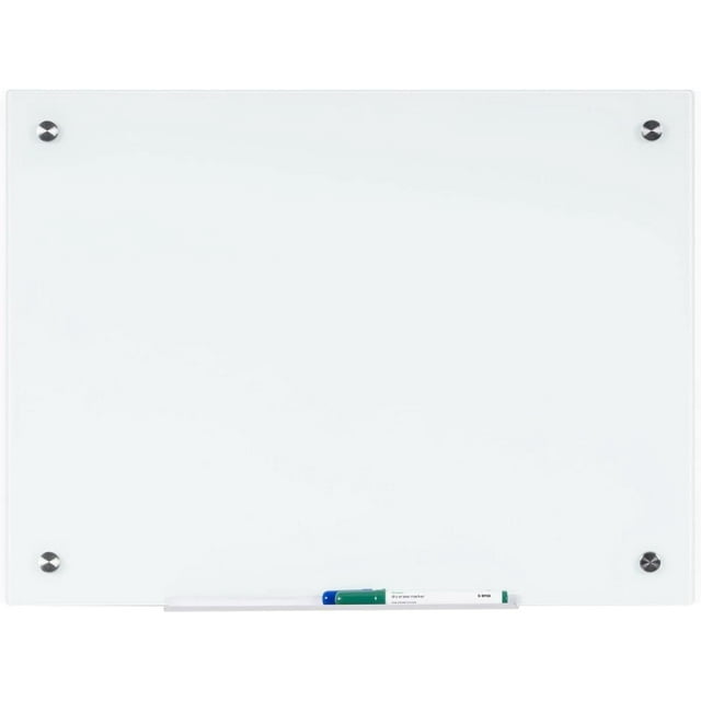 River Dry Erase Tempered Glass White Board, 36" X 48