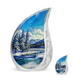 thumbnail image 1 of River & Mountain Large Funeral Urn For Human Ashes Adult Man & Women - Keepsake Cremation Urn For Adult Ashes - Mini Memorial Ashes - Combo 1 large 1 keepsake, 1 of 2