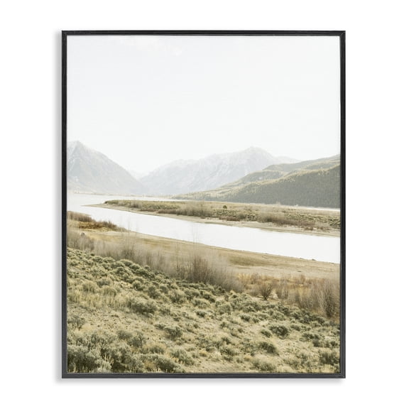Stupell Industries River Mountains Peace Black Framed Giclee Art, design by Leah Straatsma, 30 x 24