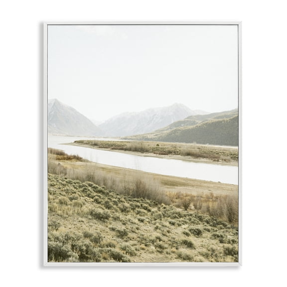 Stupell Industries River Mountains Peace White Framed Giclee Art, design by Leah Straatsma, 20 x 16