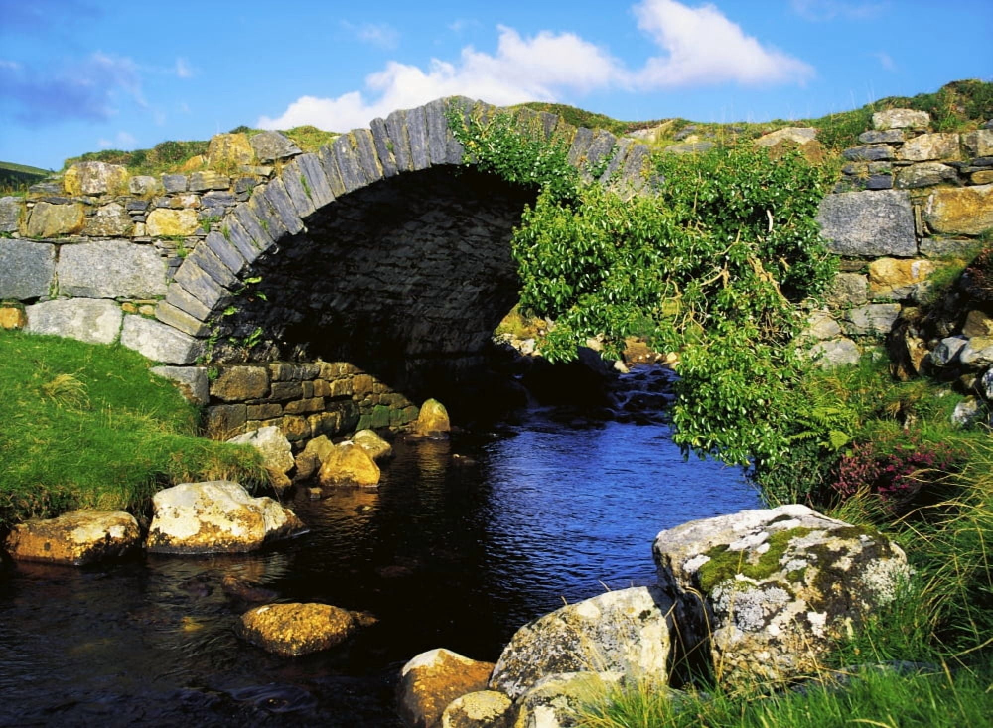 River Owenwee Poisoned Glen Co Donegal Ireland Bridge Over A River Canvas Art - The Irish Image Collection Design Pics (34 x 24)