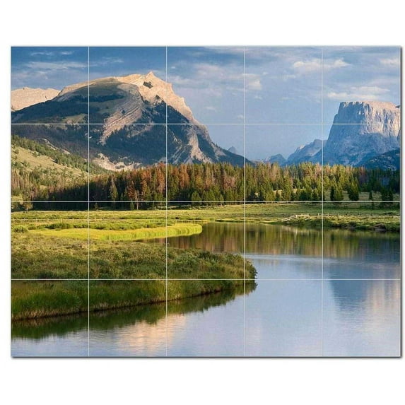 River Photo Ceramic Tile Mural Kitchen Backsplash Bathroom Shower, 405719-S54