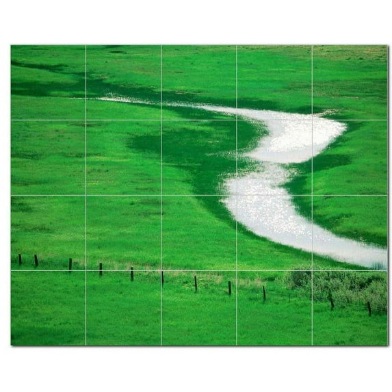 River Photo Ceramic Tile Mural Kitchen Backsplash Bathroom Shower, 405720-XL54