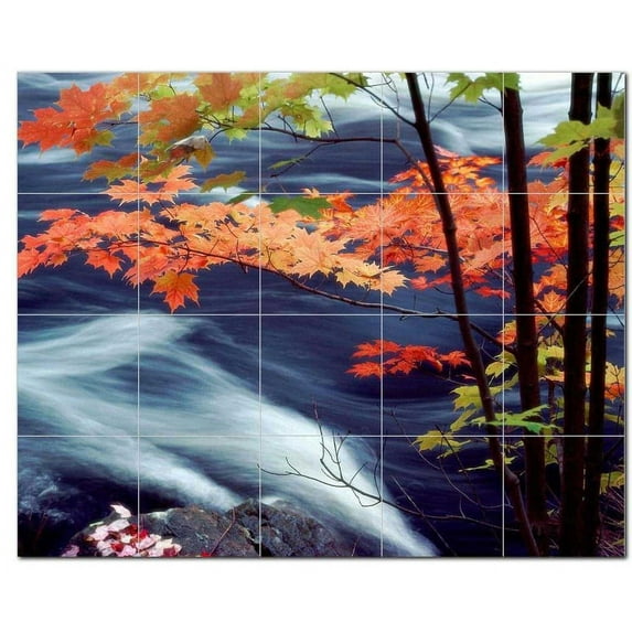 River Picture Ceramic Tile Mural Kitchen Backsplash Bathroom Shower, 405742-L54