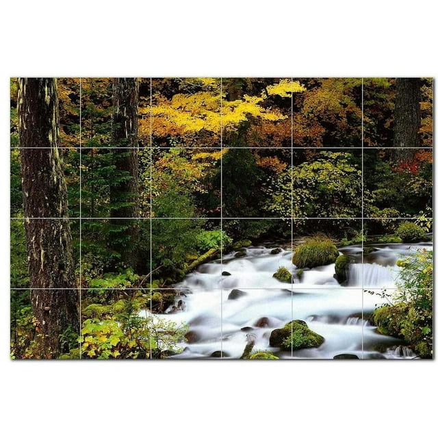 River Picture Ceramic Tile Mural Kitchen Backsplash Bathroom Shower, 405746-M64