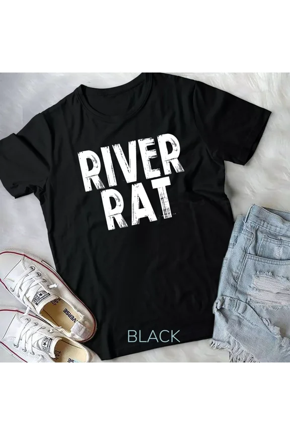 River Rat, Funny Boat Vacation and Float Vibes Summer Outdoors Graphic New Unisex T-Shirt