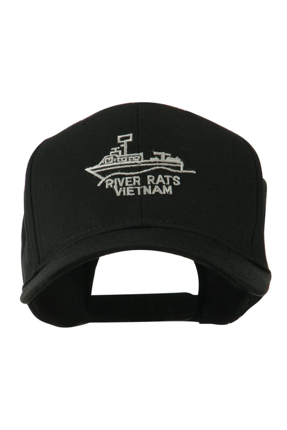 River Rats Vietnam with Riverboat Embroidered Cap - Black OSFM