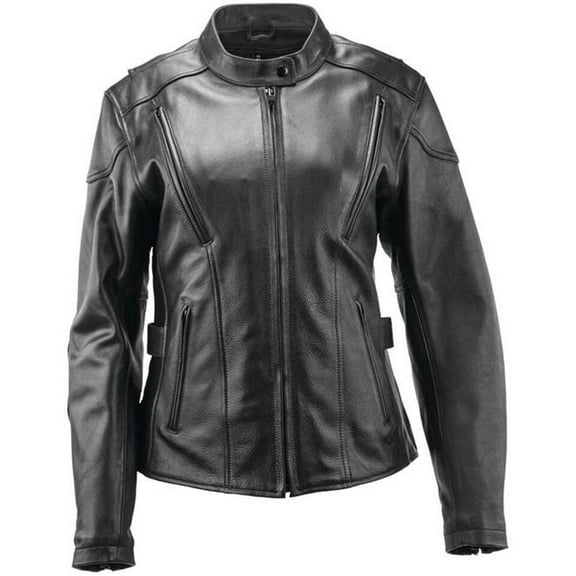 River Road 94367 Race Leather Jacket - Black - Womens - 2XL